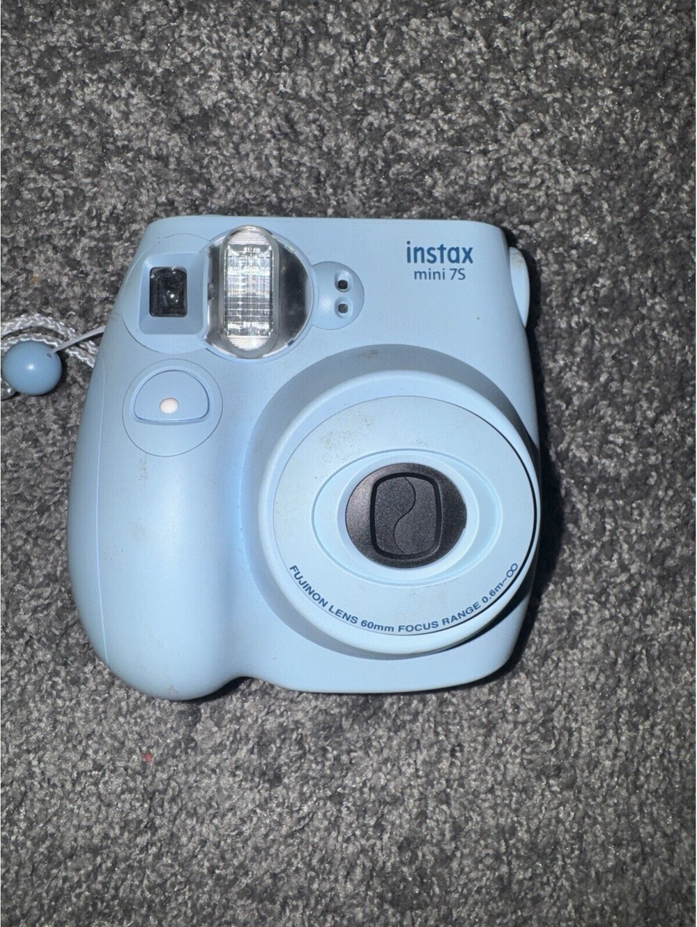 Fujifilm Instax Mini 7S Instant Film Camera Light Powder Blue w/ Wrist Strap